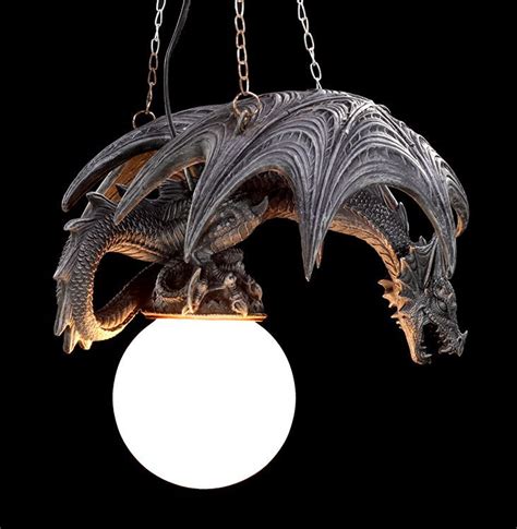 Asking $45, i paid $80 at a local card has some scuff marks on the light as seen in photo. Dragon Lamp - Dragon im Flight - Dragon Ceiling Lamp Gothic