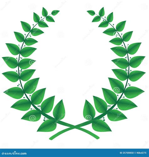 Green Laurel Wreath Isolated Vector Stock Vector Illustration Of