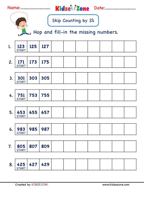 Skip Counting By 2s To 20 Worksheets