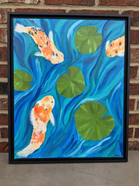 Koi Fish Painting Home Decor Zen Painting Framed Art | Etsy | Painting, Fish painting, Zen painting