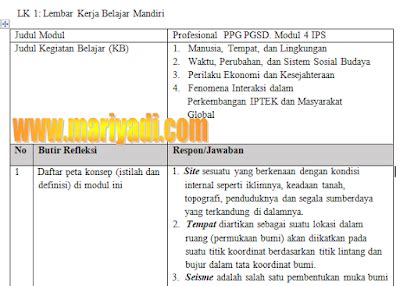 Kumpulan Contoh LK 1: Lembar Kerja Belajar Mandiri Mahasiswa PPG Daljab