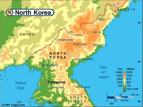 North Korea Map Physical