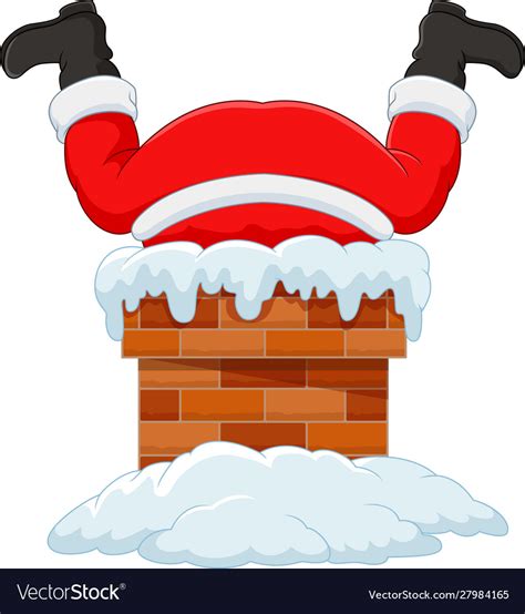 Cartoon Santa Claus Stuck In Chimney Royalty Free Vector