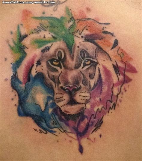 Tattoo Of Lions Watercolor Animals