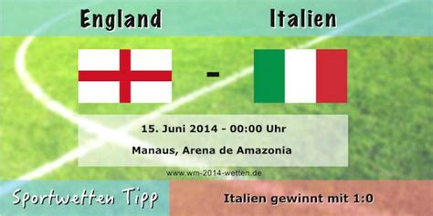 In der gruppe d war england bereits ausgeschieden, sodass das spiel italien gegen uruguay zum endspiel um platz zwei wurde. Wett Tipp: England - Italien 15.6. | WM 2014 Gruppe C