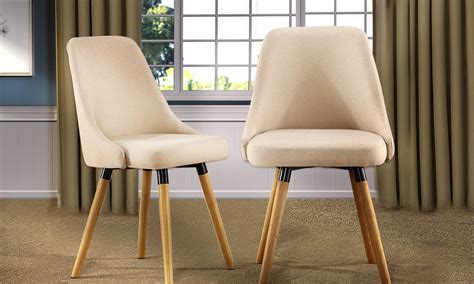 The table's design is fantastic, with a clever base assembly. Levede 2x Upholstered Fabric Dining Chair Kitchen Wooden ...