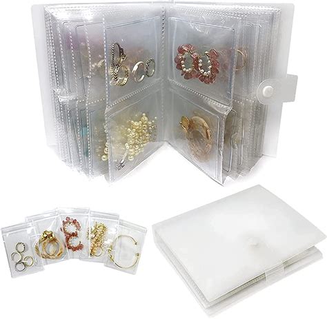 Portable Travel Jewelry Earring Organizer Storage Book Bagtransparent