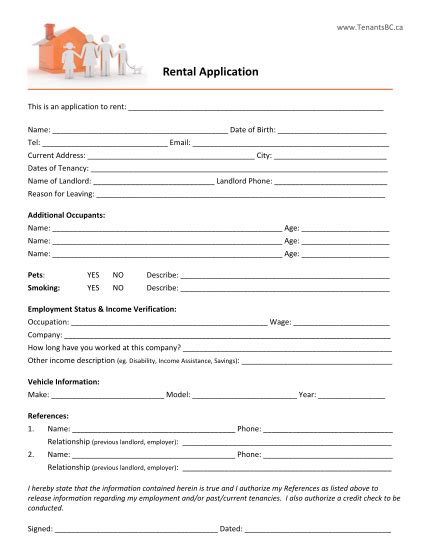 24 Simple Rental Application Form Page 2 Free To Edit Download