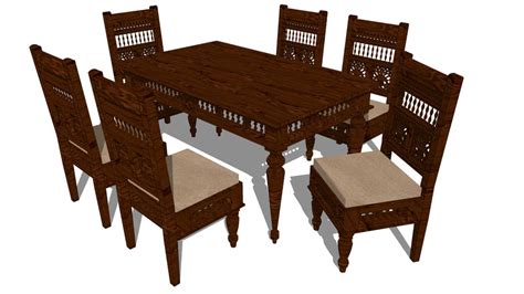 Carved Wooden Dining Table6 Seater 3d Warehouse