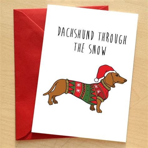 Dachshund Christmas Card Doxie Card Dachshund Pun Xmas Card