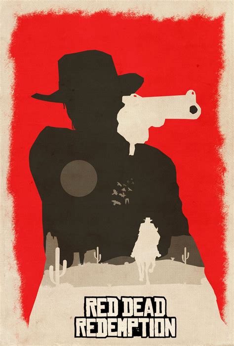Red Dead Redemption Minimalist Poster By Felix Tindall