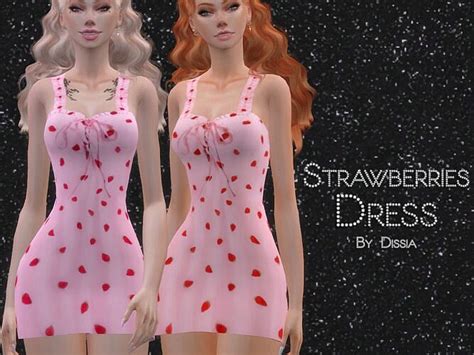 Strawberries Dress By Dissia At Tsr Sims 4 Updates