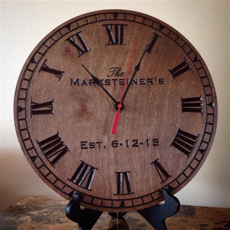 Usually ships within 8 business days. Personalized clock, Engraved wood clock carved / engraved ...