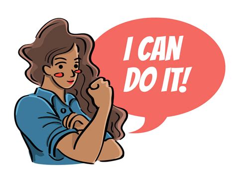 Women Of Color Say I Can Do It Illustration 220443 Vector Art At Vecteezy