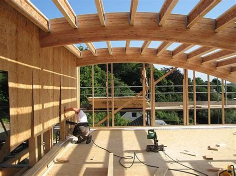What do curved wood roof trusses look like? Curved Glulam roof | Curved pergola, Pergola, Roof ...