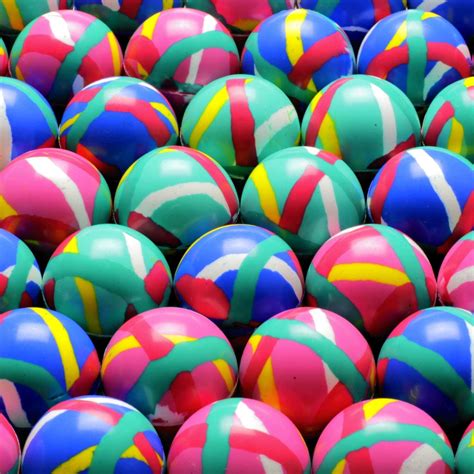 50pcs Bouncy Balls Bulk 32mm 13 Color Stripes Bouncing Balls Party