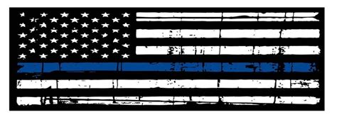 Thin Blue Line Tattered Flag Decal Sticker In 38 X Etsy