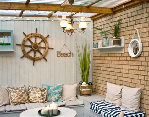 Nautical Beach Patio Makeover Before And After Pictures Coastal