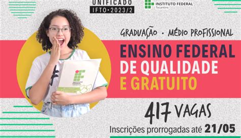 Últimas publicações calendário vestibular unificado ifto 2023 2 notícias e concursos