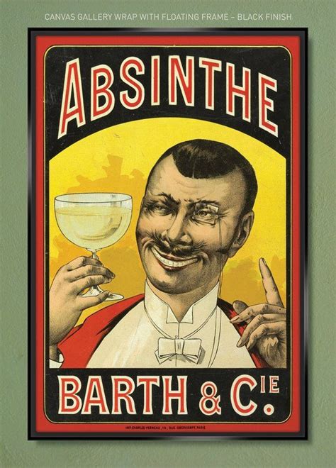 Absinthe Barth And Cie C1890 Gallery Quality Canvas Wrap Etsy