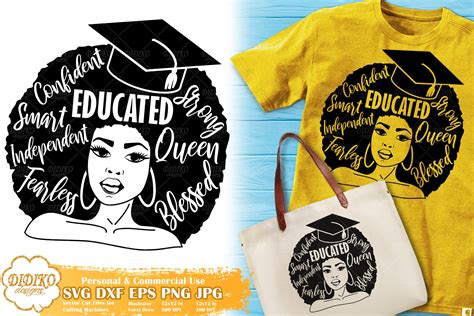 Visual Arts Instant Download Black And Educated Svg Graduation Dripping