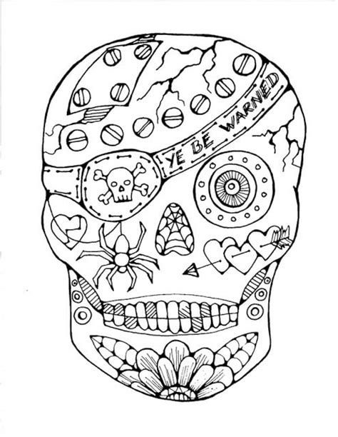 25 Free Printable Halloween Skull Coloring Pictures Entertainmentmesh