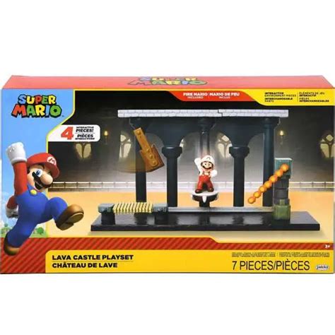 World Of Nintendo Super Mario Lava Castle 25 Diorama Set Fire Mario