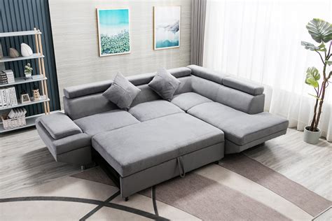 Guanya Modern Corner Sofa Sectional Sofa With Pull Out Couch Futon Sofa