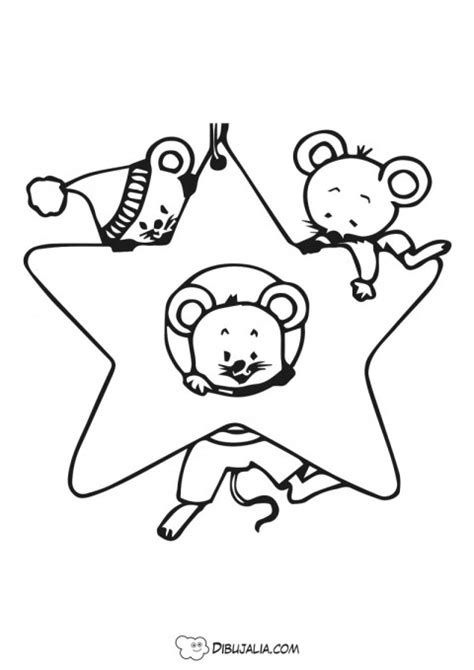Ratonesy Una Estrella De Navidad Dibujo Dibujalia Los Mejores Dibujos Para Colorear
