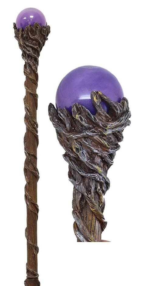 Ebros Merlin The Wizard Sorcerer Twisted Vines Staff With Purple Orb