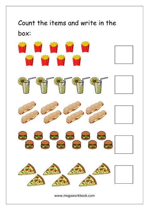 Free Printable Number Counting Worksheets Count And Match Count And Write Count And Color