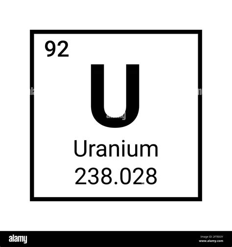 Elemento De Tabla Periódica Del Vector De Uranio Icono De La Ciencia
