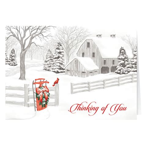 Thinking Of You Personalized Christmas Cards Set Of 20