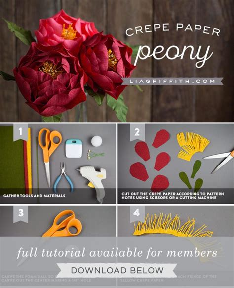 Gorgeous Red Crepe Paper Peony For Fall Lia Griffith Handmade