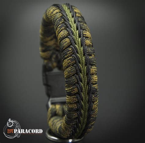 Usa made 550 paracord in 1,000 + colors and patterns pull tight to form a knot leaving a small loop. Wide Stitched Fishtail Paracord Bracelet (Tactical / Olive Drab / Blac | Paracord bracelets ...