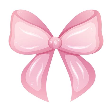 Premium Vector Pink Bow Design Element In Cartoon Style