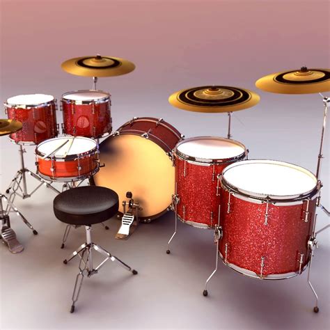 Drum Set Free 3d Model Obj Fbx Free3d