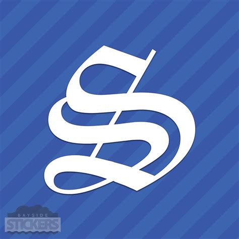 Old English Letter S Initial Vinyl Decal Sticker Diploma Font Etsy