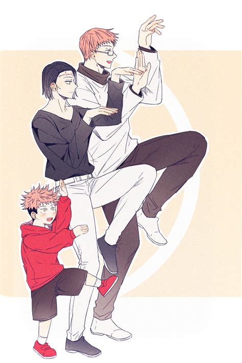 Itadori Yuuji Itadori Jin And Itadori Kaori Jujutsu Kaisen Drawn By