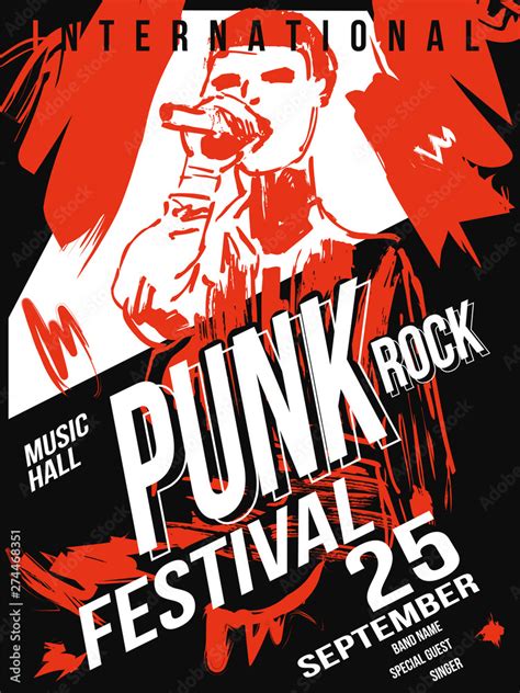 Punk Rock Festival Poster Template Stock Vector Adobe Stock