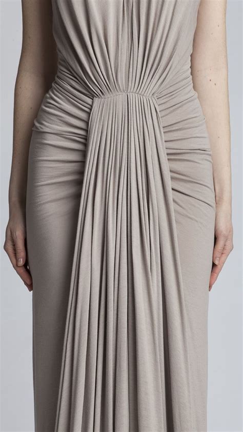 Draped Dress With Micro Pleats And Ruched Sides Sewing Fabric