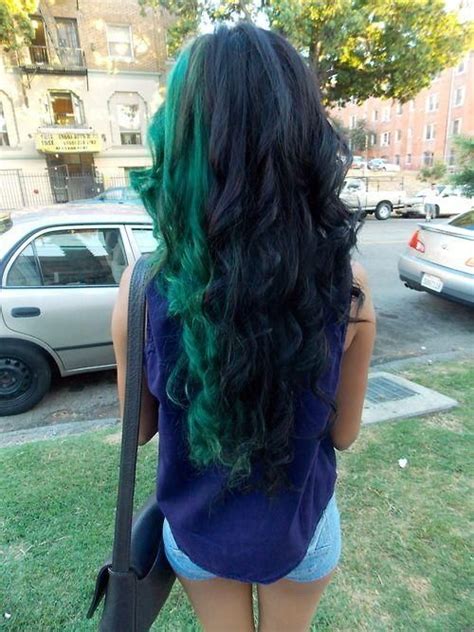 Green And Black Hair Hair Styles Green Hair Hair