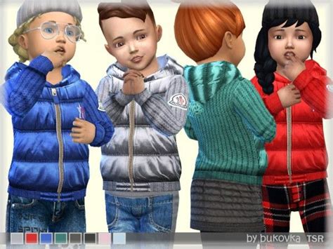 The Sims Resource Down Jacket By Bukovka Sims 4 Toddler Sims 4