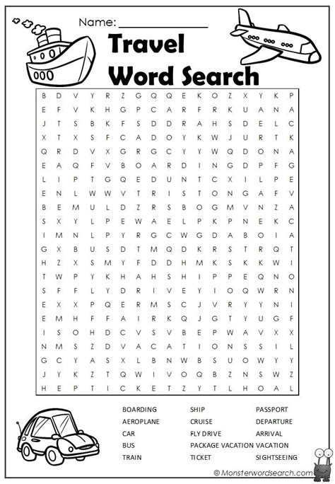 Travel Word Search
