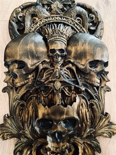 Gothic Triple Skull Wall Art Etsy