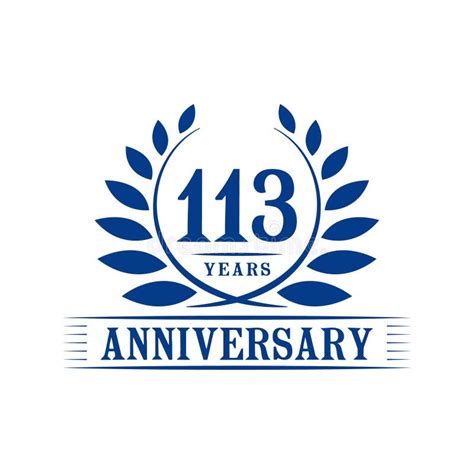 113 Years Anniversary Celebration Logo 113rd Anniversary Luxury Design