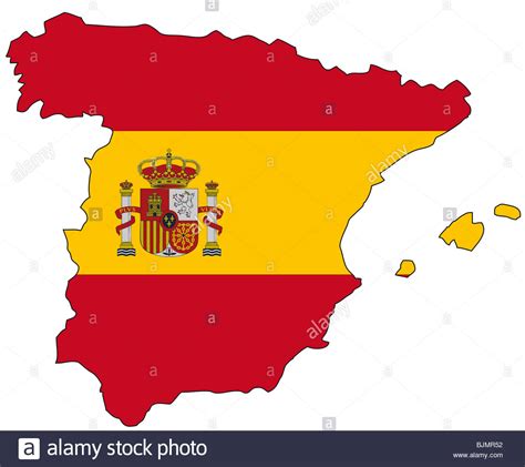 Die spanische flagge ist eine vertikale trikolore und zeigt in der mitte das nationale emblem. Spanien, Flagge, Gliederung Stockfotografie - Alamy