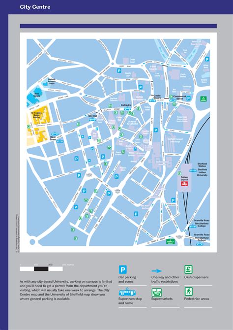 Sheffield City Centre Street Map Maps And Travel Advice Visitors