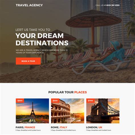 Travel Agency Landing Page Design Templates To Capture Leads