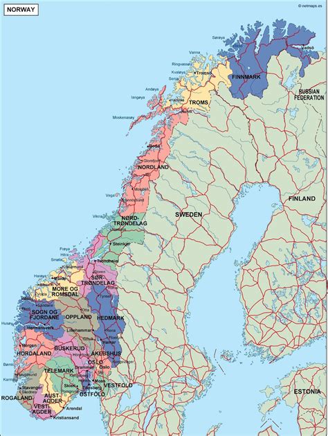 Norway Political Map Illustrator Vector Eps Maps Eps Illustrator Map